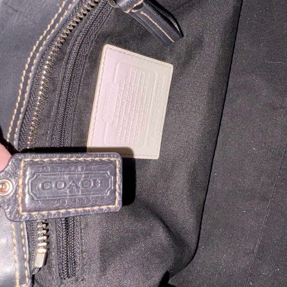 Coach Hampton Braided Leather Satchel F13084 Cream & Black - Picture 15 of 16